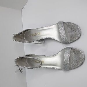 Dream Pairs Silver Glitter Heels